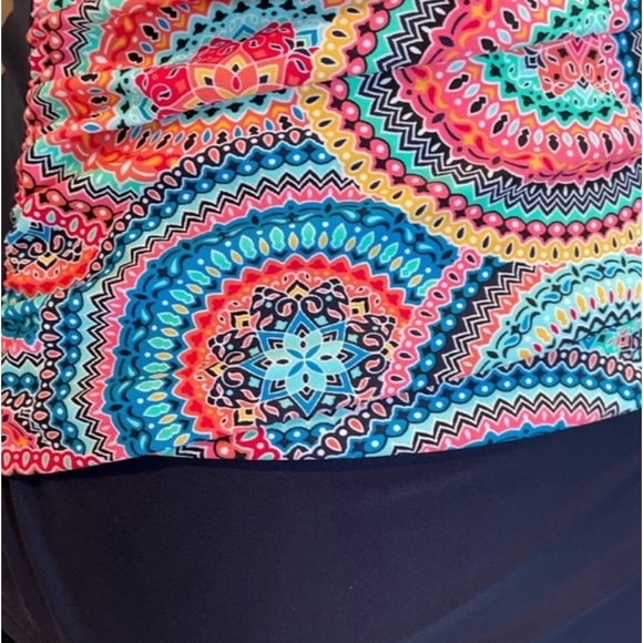 Christina Blue one piece comfort athletic abstract print bathing swimsuit size 8 - Picture 7 of 13